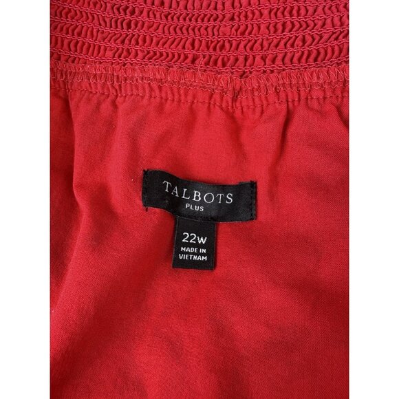 *Talbots Dress Womens Plus 22W Red Paisley Floral Summer Vacation Travel Resort - Picture 6 of 7